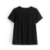 round neck short sleeve flocking print T-shirt  NSAM30920