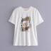 round neck short sleeve print T-shirt  NSAM30934
