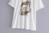 round neck short sleeve print T-shirt  NSAM30934