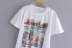 simple pattern printing loose casual T-shirt  NSAM30945