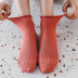 curled edge solid color socks  NSFN30975