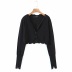 Knitted solid color cardigan  NSHS31019