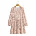 new style square collar printed puff sleeve dress NSAM31117