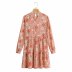 new style stand-up collar flower print long-sleeved dress  NSAM31116