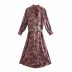 winter silk satin texture printed shirt dress  NSAM31122
