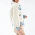 two-color stitching lapel long-sleeved cardigan top NSFD31181
