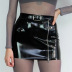 zipper buckle PU leather skirt  NSFD31189