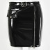 zipper buckle PU leather skirt  NSFD31189