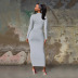 fashion autumn new tight-fitting zipper long-sleeved skirt NSFD31210