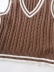 fashion V-neck color-blocking twist woven knitted vest   NSHS31216