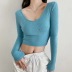 sexy V-neck solid color bottoming shirt  NSHS31224