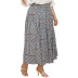 Large Size Geometric Print Pleated Skirt NSJR31227