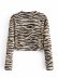 zebra print long-sleeved shirt NSAM31287
