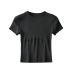 Camiseta de manga corta de color sólido con cuello redondo corto de costura de nueva moda de verano NSAC31329
