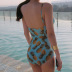 pineapple pattern one-piece swimsuit  NSHL31345
