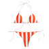 cross striped strapped split swimsuit  NSHL31355