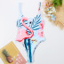 flamingo print backless one-piece swimsuit  NSHL31367