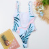 flamingo print backless one-piece swimsuit  NSHL31367