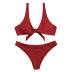 solid color sexy triangle split swimsuit  NSHL31401
