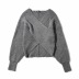 fashion cross V-neck loose pullover sweater NSHS31422