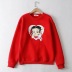 velvet printed pullover warm sweater NSHS31423
