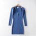 sexy hanging neck knitted dress long sleeve short shawl suit NSHS31432