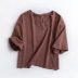 loose curled short sleeve new pullover basic T-shirt NSHS31455