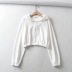 zipper hoodie solid color short long sleeve sweater NSHS31477