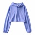 Short drawstring solid color hoodie jacket NSHS31481