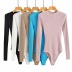 solid color round neck knit jumpsuit NSHS31496