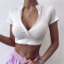 short-sleeved tight half zipper yoga fitness T-shirt NSHS31512