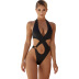 sexy solid color hollow one-piece swimsuit NSHL31532