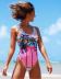 striped printed one-piece triangle backless swimsuit  NSHL31544