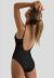 solid color hollow backless one-piece swimsuit NSHL31554