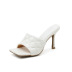 fashion square toe open-toed stiletto slippers  NSHU31570