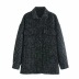 loose lapel houndstooth coarse woolen coat NSAC31663