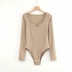 long-sleeved solid color sexy button bodysuit NSAC31664