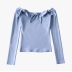 bow strapless long-sleeved T-shirt  NSAC31682