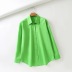 camisa de manga larga verde fluorescente con solapa holgada NSAC31692