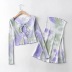 tie-dye fashion lace cardigan tube top tight skirt two-piece suit NSAC31694