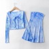 tie-dye fashion lace cardigan tube top tight skirt two-piece suit NSAC31694