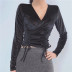 long-sleeved lace-up sexy velvet bottoming shirt NSAC31705
