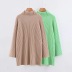 solid color loose pullover turtleneck sweater NSHS31730