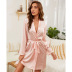 silk sexy pure color nightgown  NSJO31736