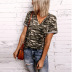 camouflage V-neck short-sleeved T-shirt  NSKL31831