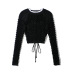 sexy backless short long sleeve sweater NSHS31869