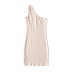summer new one-shoulder hollow solid color slim dress NSHS31886