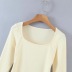 solid color irregular long-sleeved sweater NSHS31889