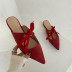fashion bows strapped flat half-slippers NSHU31908