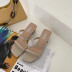 fashion word belt thick heel slippers NSHU31911